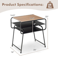 Tangkula Table d'appoint à 3 niveaux avec étagère de rangement