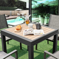 Tangkula Extendable Outdoor Dining Table Patio Dining Table