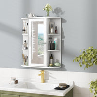 Tangkula Bathroom Medicine Cabinet with Mirror Door and Shelves