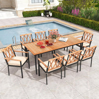Tangkula Outdoor 9-Piece Patio Dining Set