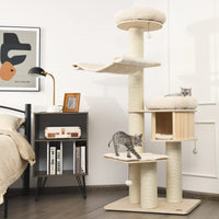 Tangkula Modern Cat Tree with Sisal Posts for Indoor Large Cats
