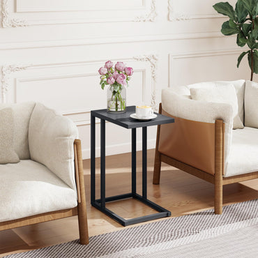 Tangkula C Shaped Side Table for Living Room Bedroom Patio Balcony