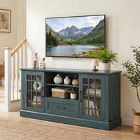Tangkula Farmhouse TV Stand for TV up to 65 70 Inches