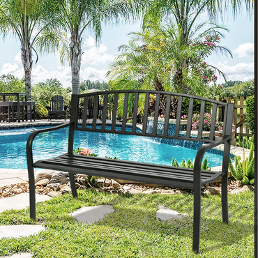 Tangkula 50 Inch Outdoor Steel Garden Bench Park Bench