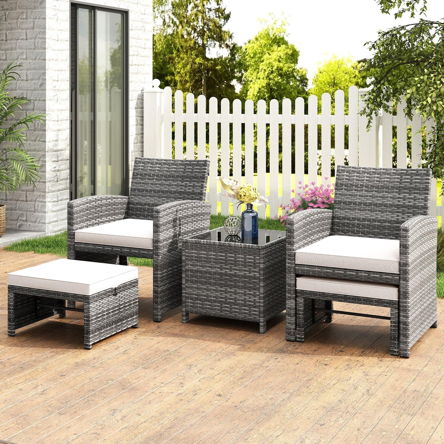 Tangkula 5 Pieces Patio Conversation Furniture Set