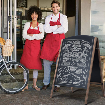 Tangkula A-Frame Chalkboard Sign, Rustic Wooden Double-Sided Standing Sidewalk Chalkboard Sign Sandwich Board