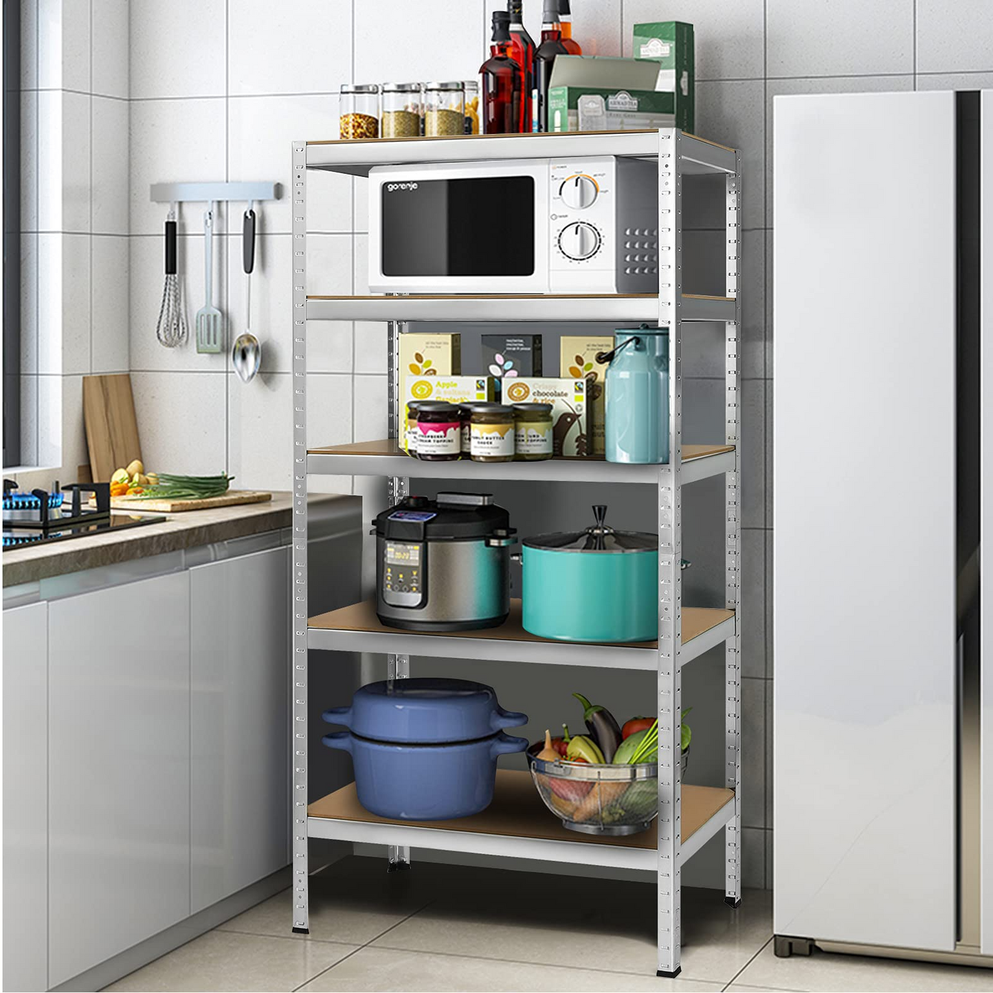 Tangkula 72" Storage Shelves, Heavy Duty Steel Frame 5-Tier Garage Shelf