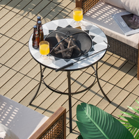 Tangkula Outdoor Fire Pit Table with Tile Tabletop