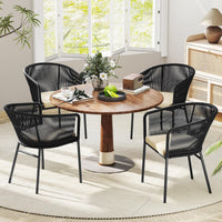 Tangkula Patio Chairs Set of 4 w/Curved Backrest