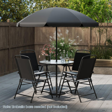Tangkula 6 Pieces Patio Dining Set with Umbrella for Garden