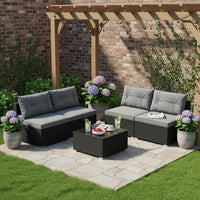 Tangkula 5 Pieces Wicker Patio Furniture Set
