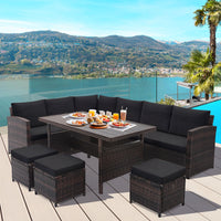 Tangkula 7 Pieces Wicker Patio Furniture Set for Backyard Garden Poolside