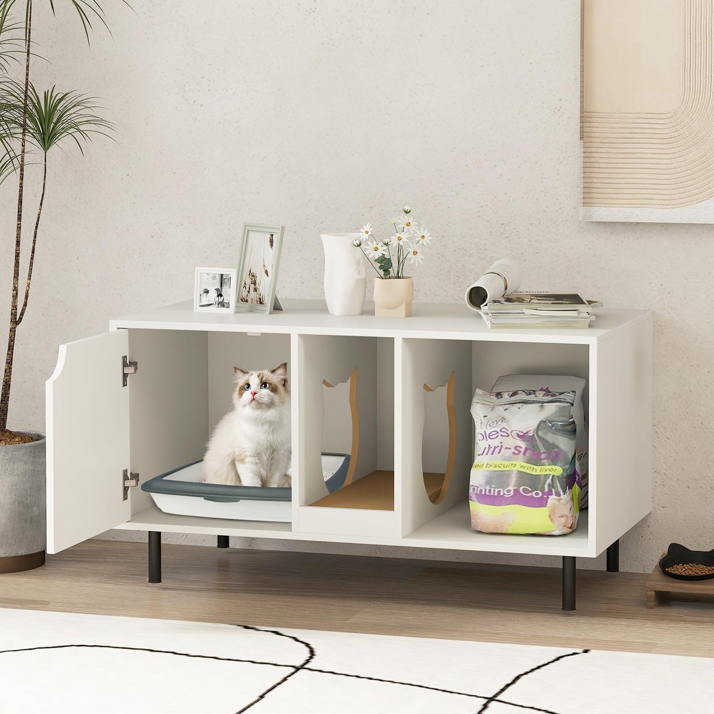 Tangkula Double Litter Box Enclosure