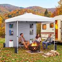 Tangkula 10x10 Ft Pop Up Canopy with Sidewall UPF50+ Commercial Canopy Tent