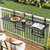 Tangkula Table de balcon pliable 122 cm pour rambardes de 3,8 cm à 8,9 cm d'épaisseur