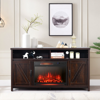 Tangkula Electric Fireplace TV Stand, 59 Inches TV Console