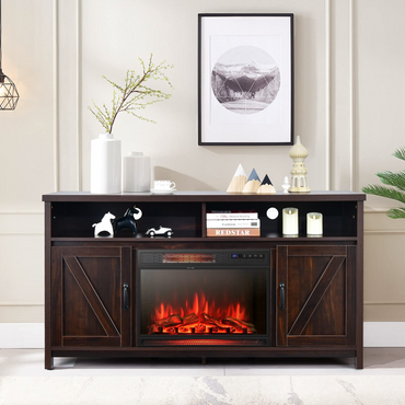 Tangkula Electric Fireplace TV Stand, 59 Inches TV Console