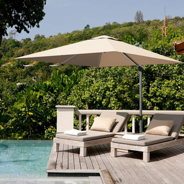 Tangkula 10 Ft Offset Patio Umbrella with Base Included