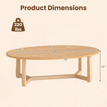Tangkula 46" Oval Coffee Table for Living Room