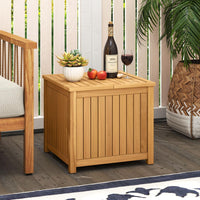 Tangkula 2-in-1 Outdoor Side Table with Storage