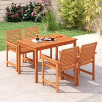 Tangkula 5 Pieces Patio Wood Dining Set for Deck Garden and Backyard