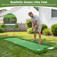 Tangkula 10 FT Golf Putting Green with Realistic Artificial Grass Turf