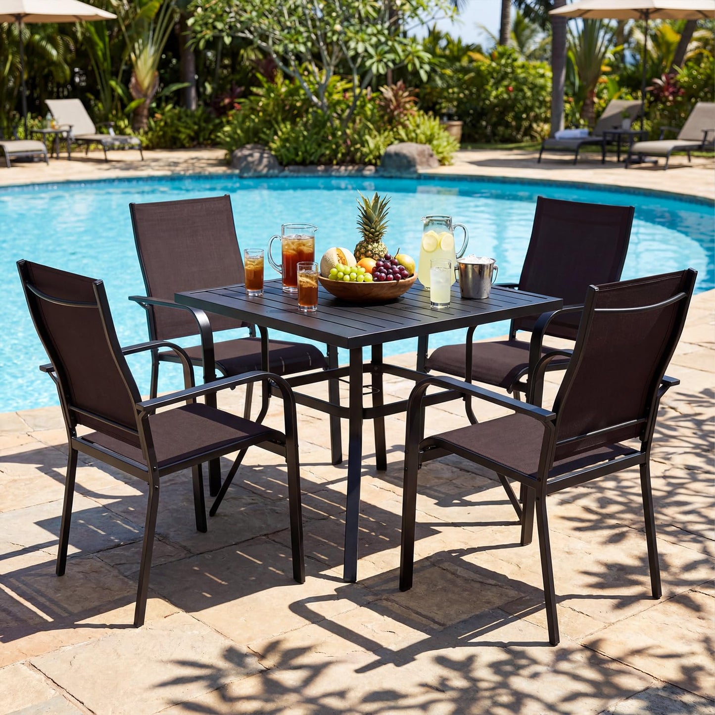 Tangkula 5 Pieces Patio Dining Set for 4