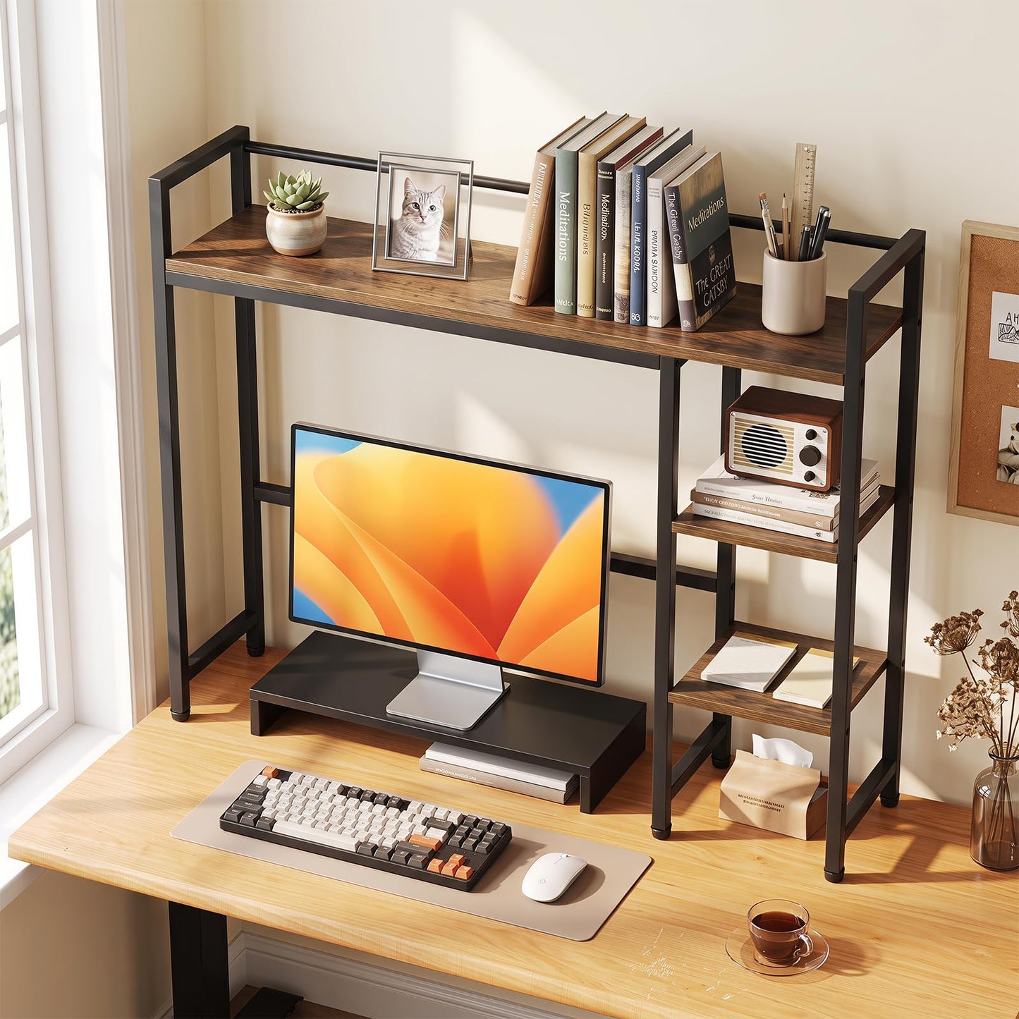 Tangkula 4-Tier Desktop Bookshelf for Home Office