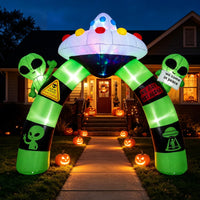 Tangkula 10.5 FT Halloween Lighted Inflatable Alien Archway with LED Lights
