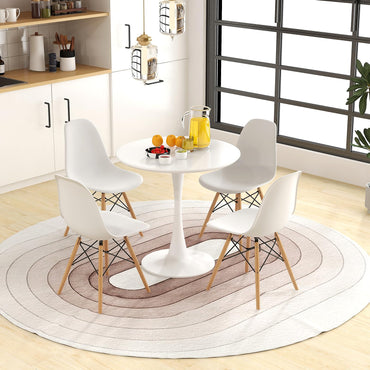 Tangkula 5-Piece Dining Table Set for 4, Kitchen Table Set with Seat & Solid Wood Legs