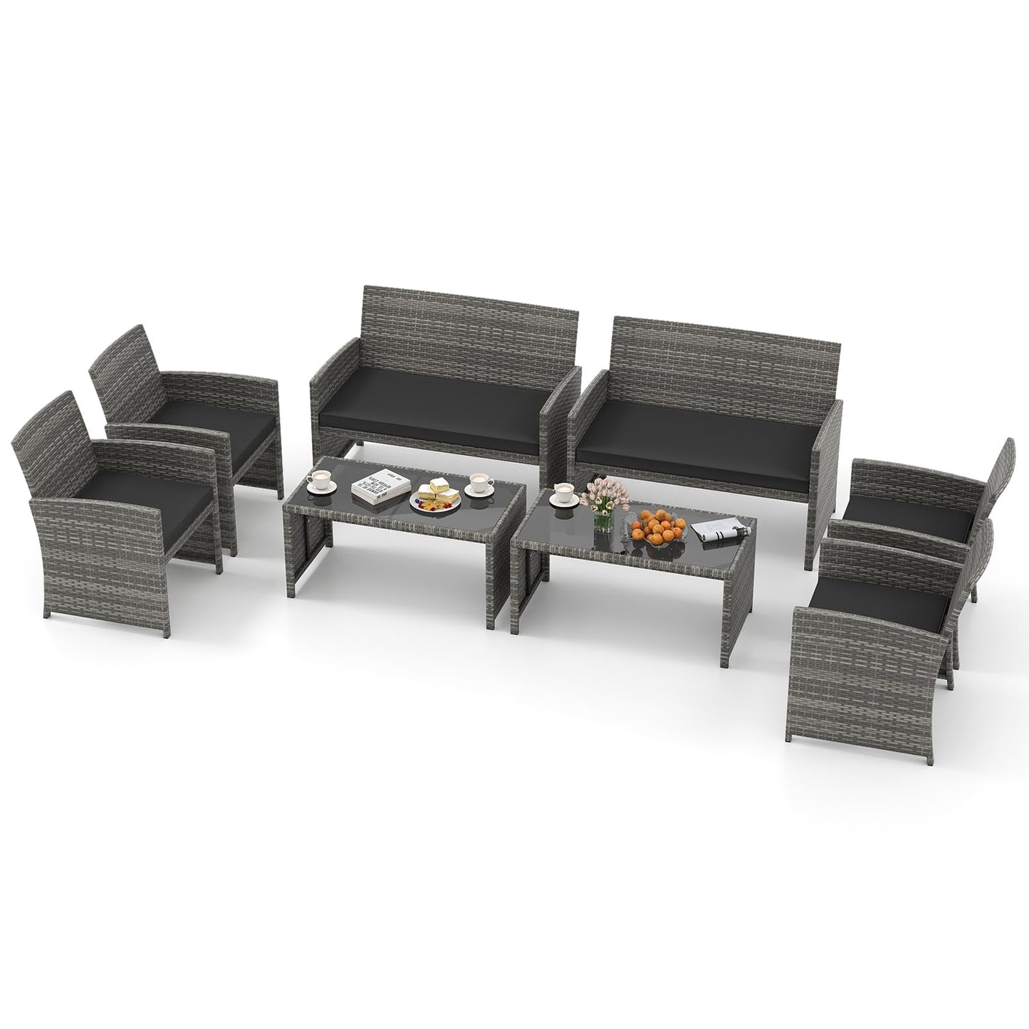 Tangkula 4 Piece Patio Wicker Furniture Set