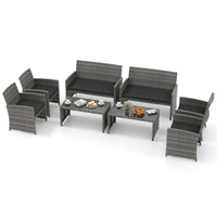 Tangkula 4 Piece Patio Wicker Furniture Set