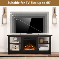 Tangkula Home Entertainment Center with 18” 1500W Electric Fireplace