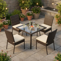 Tangkula Wicker Patio Chairs Set of 4