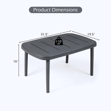 Tangkula Outdoor Coffee Table with Aluminum Alloy Rods