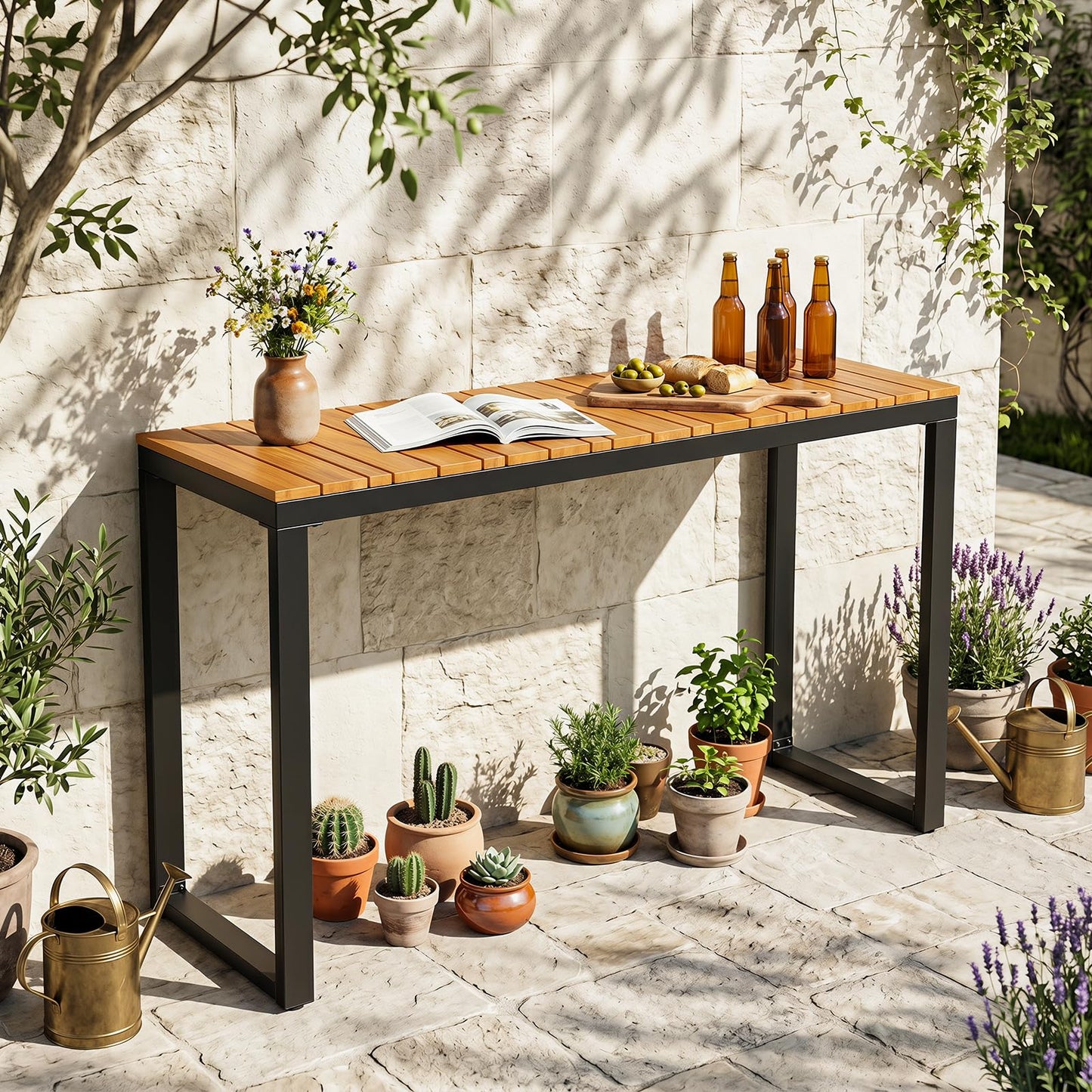 Tangkula Outdoor Console Table for Small Space