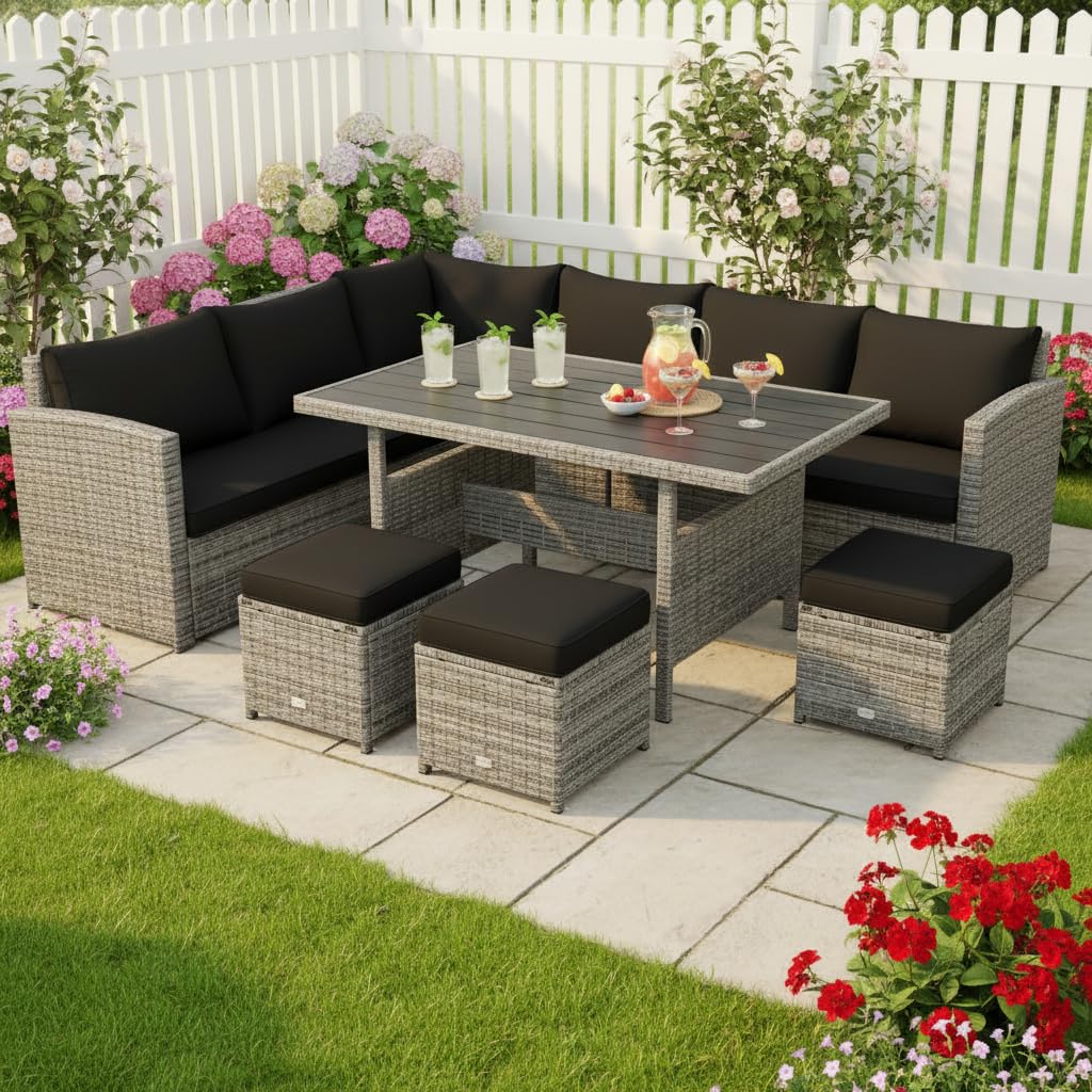 Tangkula 7 Pieces Patio Furniture Set for Backyard Garden Poolside