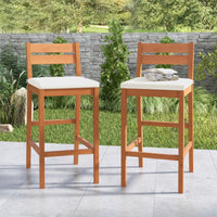Tangkula Patio Eucalyptus Wood Bar Stools Set of 2/4