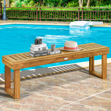 Tangkula 52 Inches Acacia Wood Patio Bench