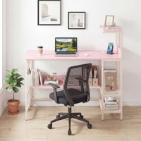 Tangkula 48" Reversible Computer Desk with Bookshelves