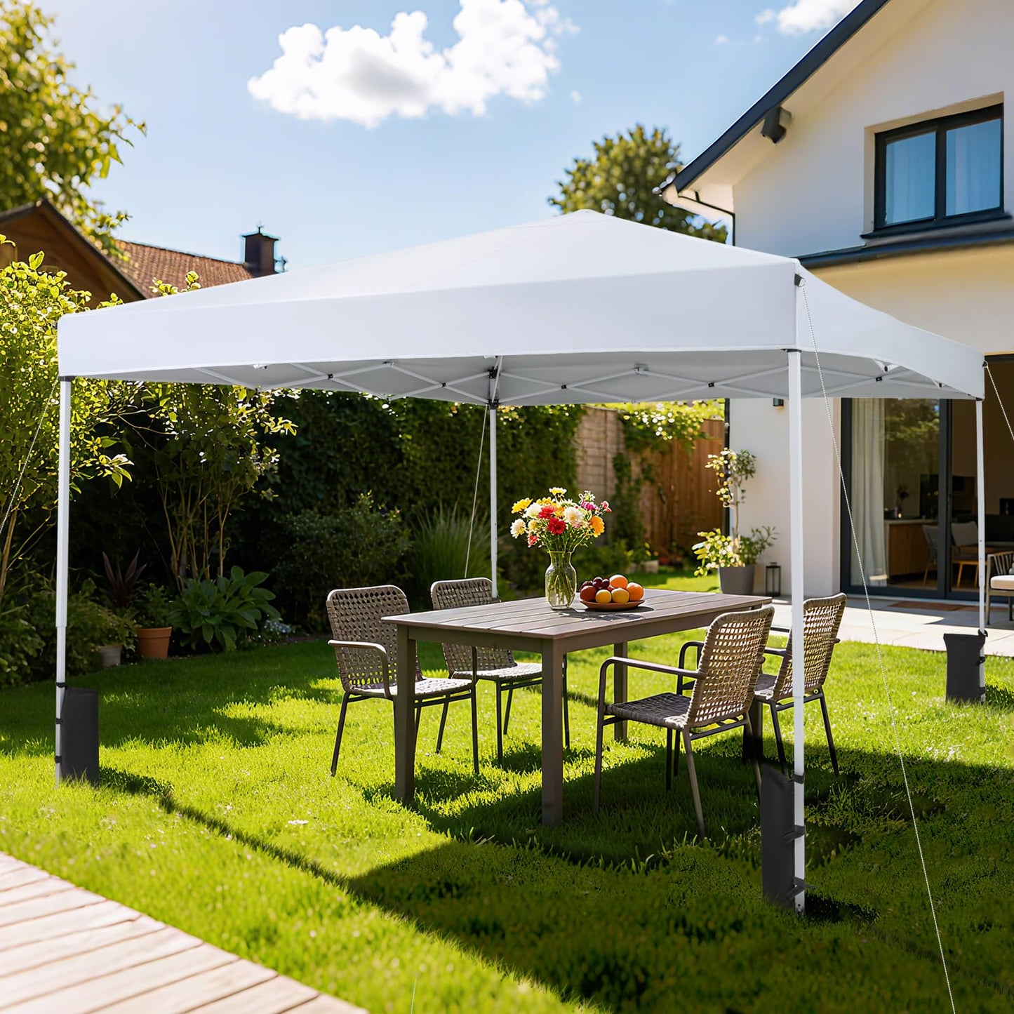 Tangkula 10x10 FT Pop Up Canopy with 4 Sandbags for Party Event Camping