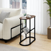 Tangkula Table d'appoint ovale étroite pour salon chambre à coucher