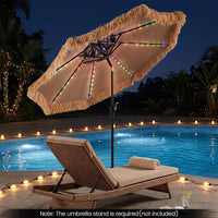 Tangkula 9 FT Solar Tiki Patio Umbrella | PE Grass