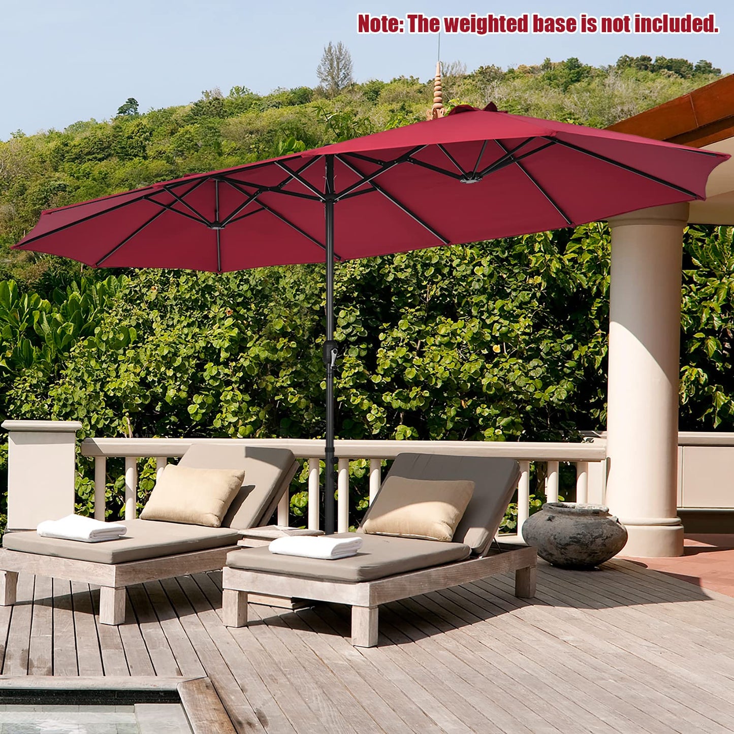 Tangkula 15Ft Double-Sided Patio Umbrella