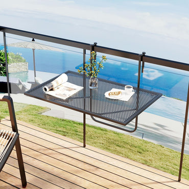 Tangkula Balcony Railing Table Outdoor Folding Hanging Table（24” x 20” x 20”）
