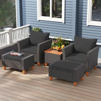Tangkula 5 Pieces Patio Furniture Set with Coffee Table