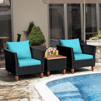 Tangkula 3 Piece Patio Furniture Set for Balcony Backyard Porch