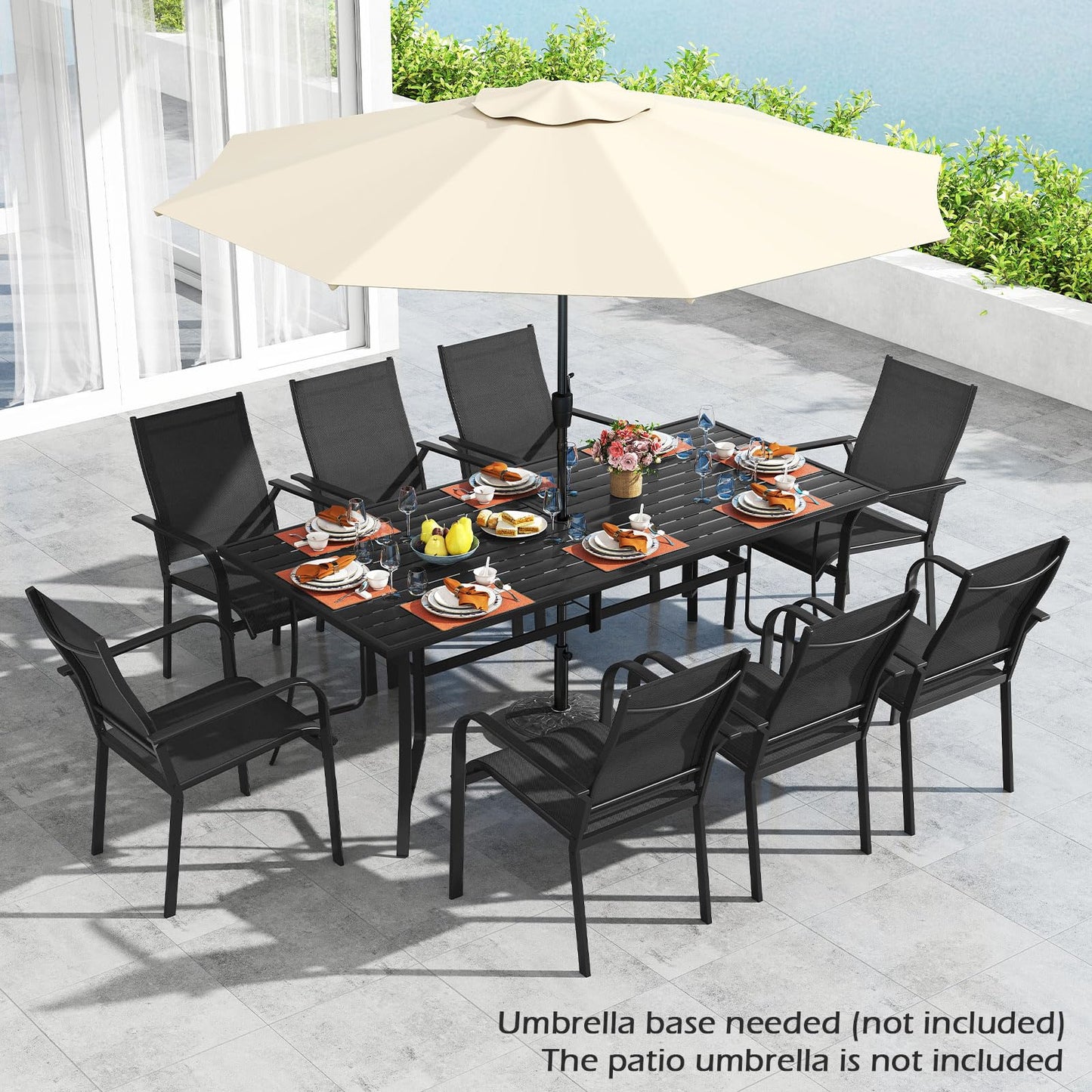 Tangkula 9 Pieces Patio Dining Set for 8
