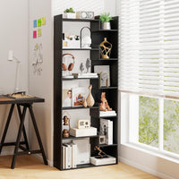 Tangkula 6-Tier Bookshelf | 64”H Tall Open Bookcase with Anti-Tip Kits (1/2)