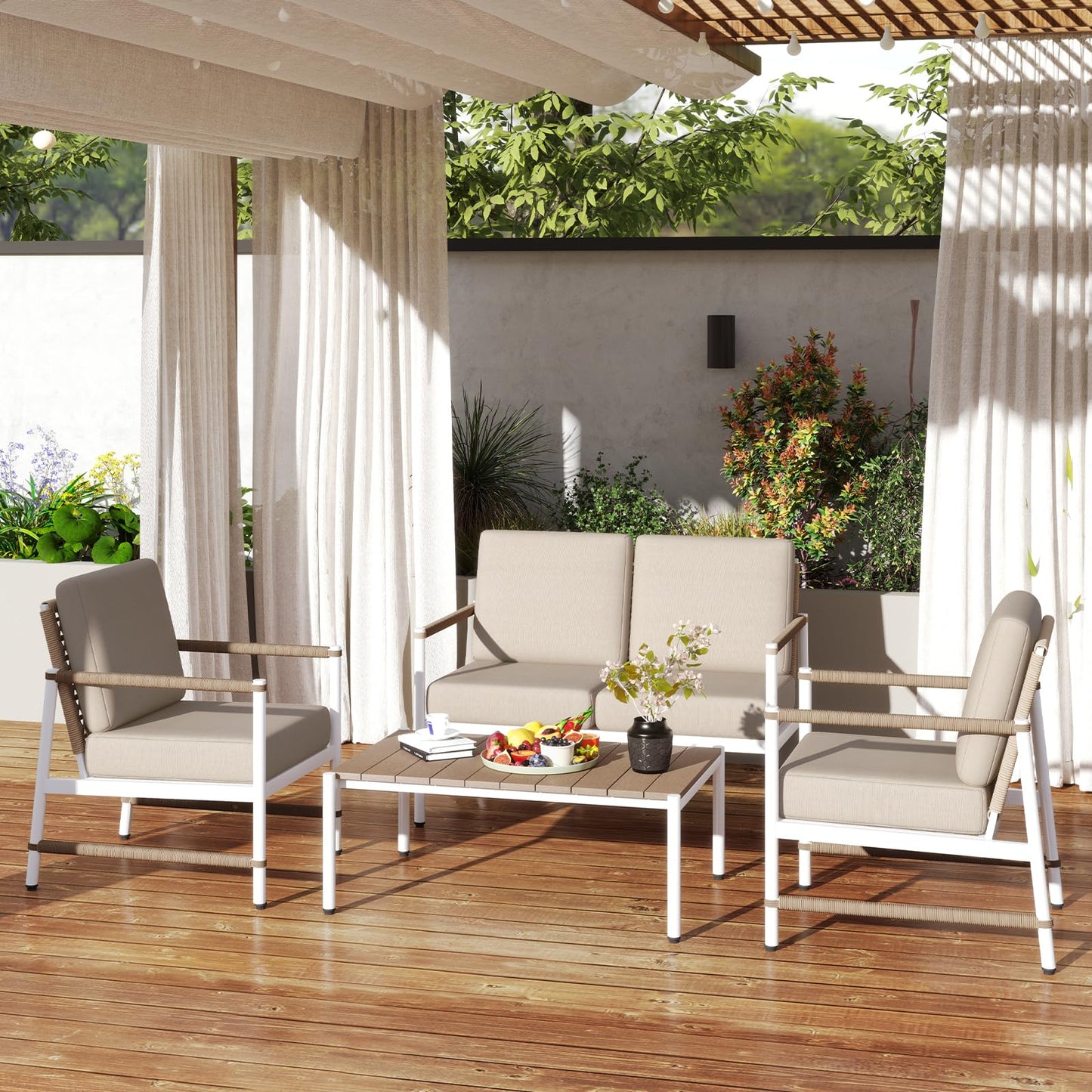 Tangkula 8 Pieces Patio Furniture Set with Thick Cushions